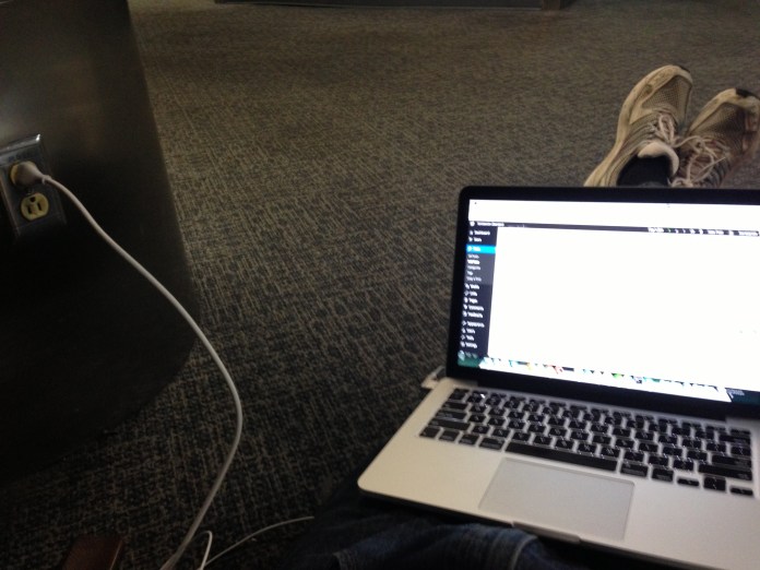 Sitting on the floor at LAX